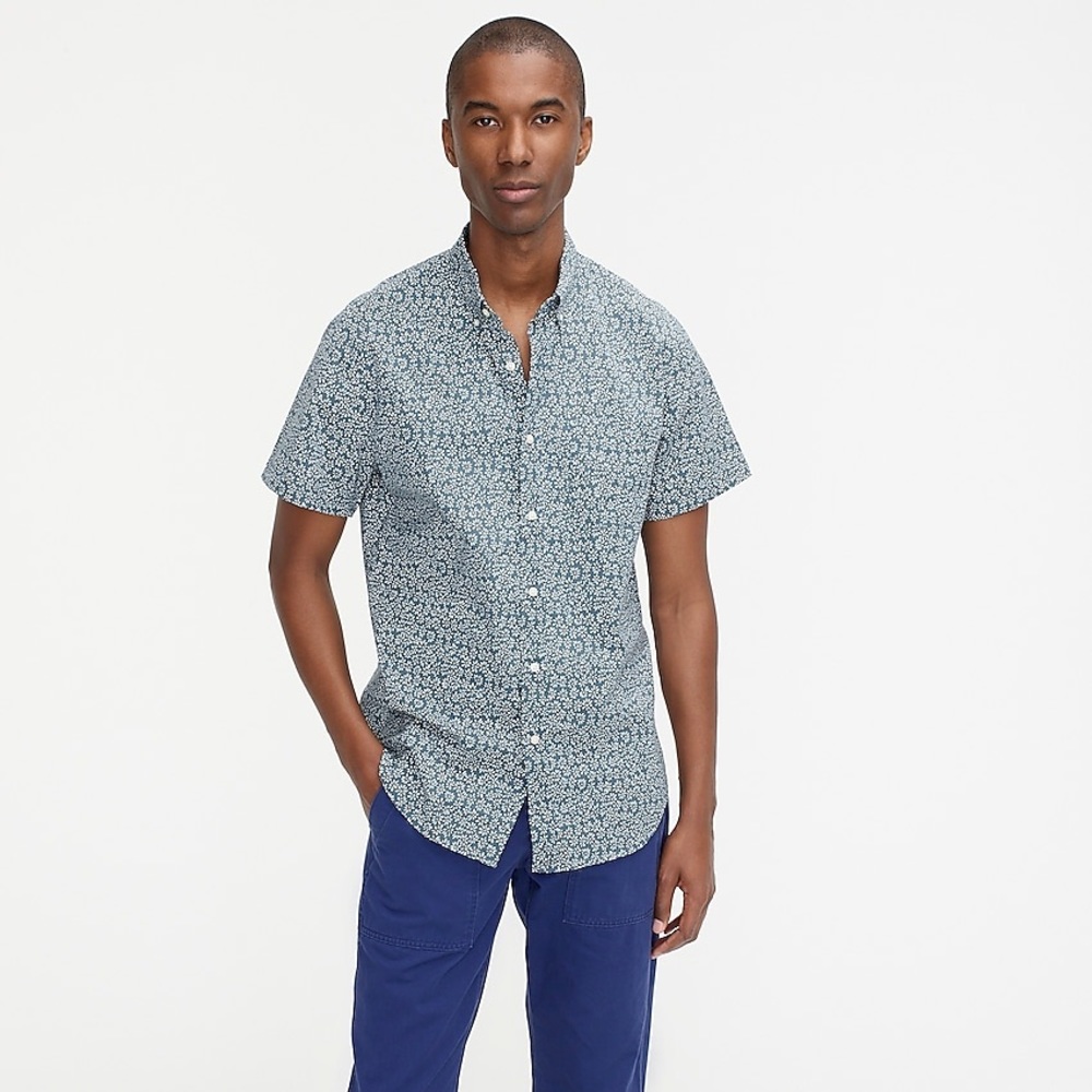 J. Crew Short-sleeve Floral  cotton button down